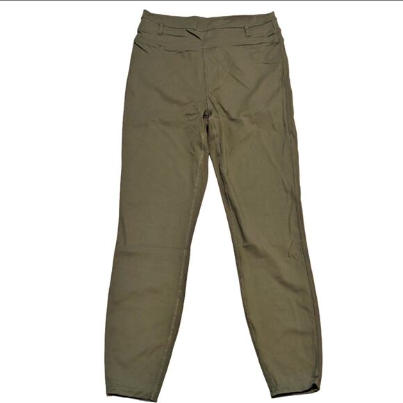 Halara High Rise Olive Green 7/8th Belt Loop Athleisure Back Pocket Leggings - Picture 1 of 3